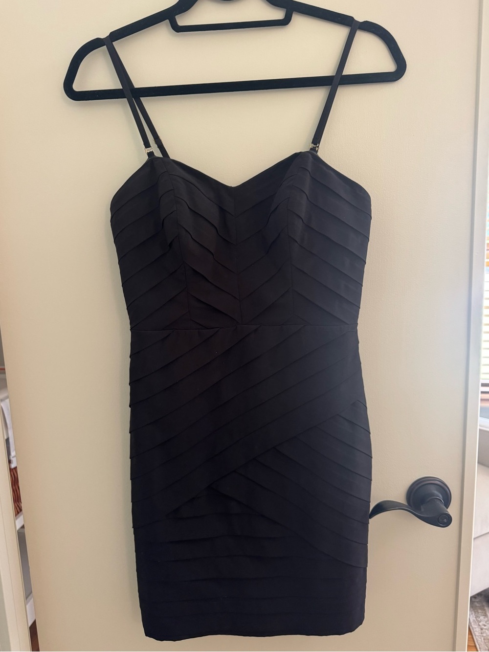 Aqua Black Layered Bandage Mini Dress